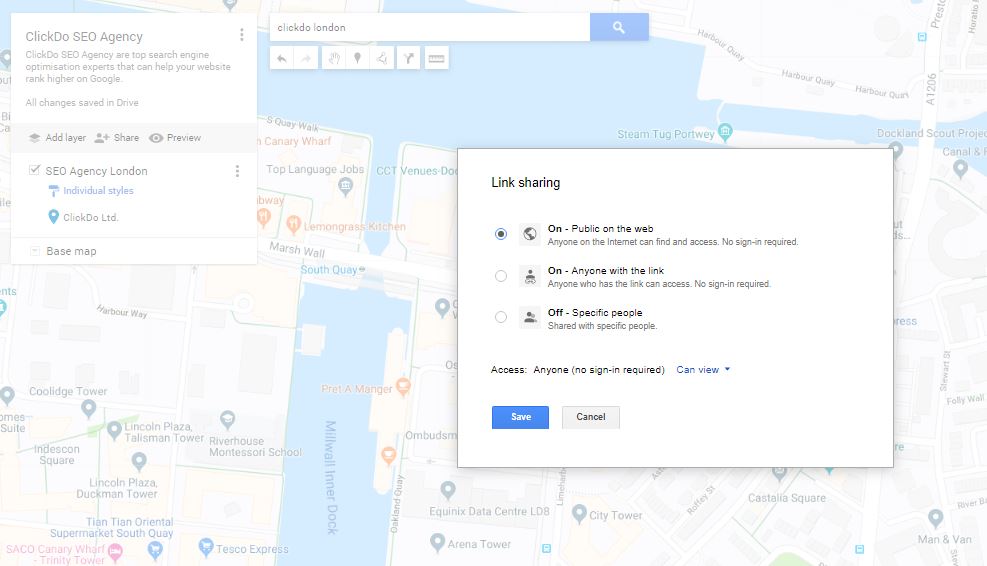share your google map