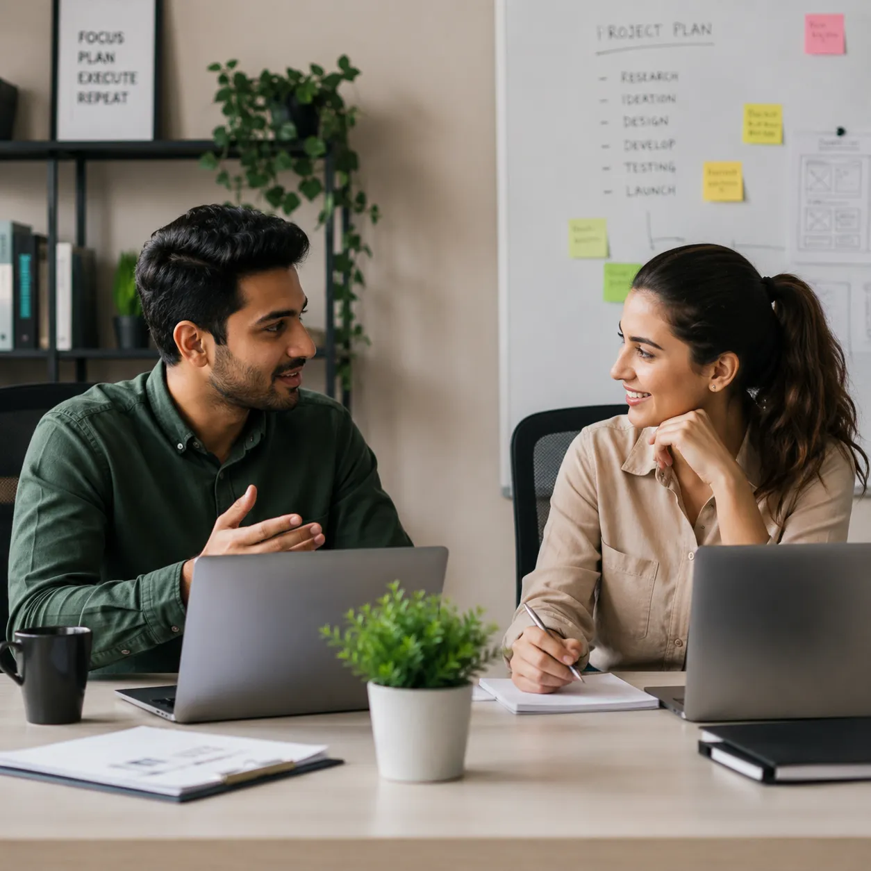 Creative workspace and stats