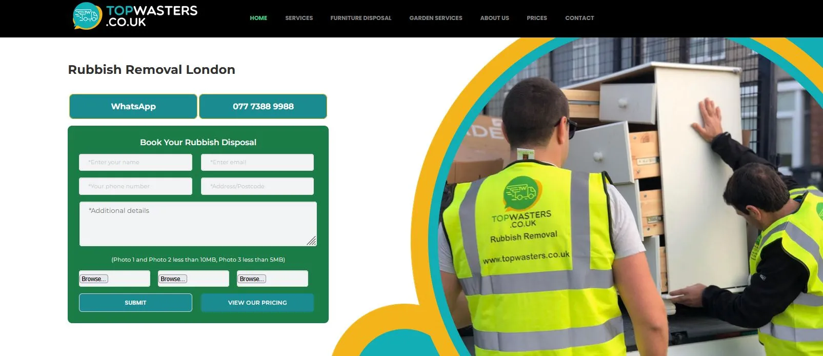 Top Wasters website and local SEO project